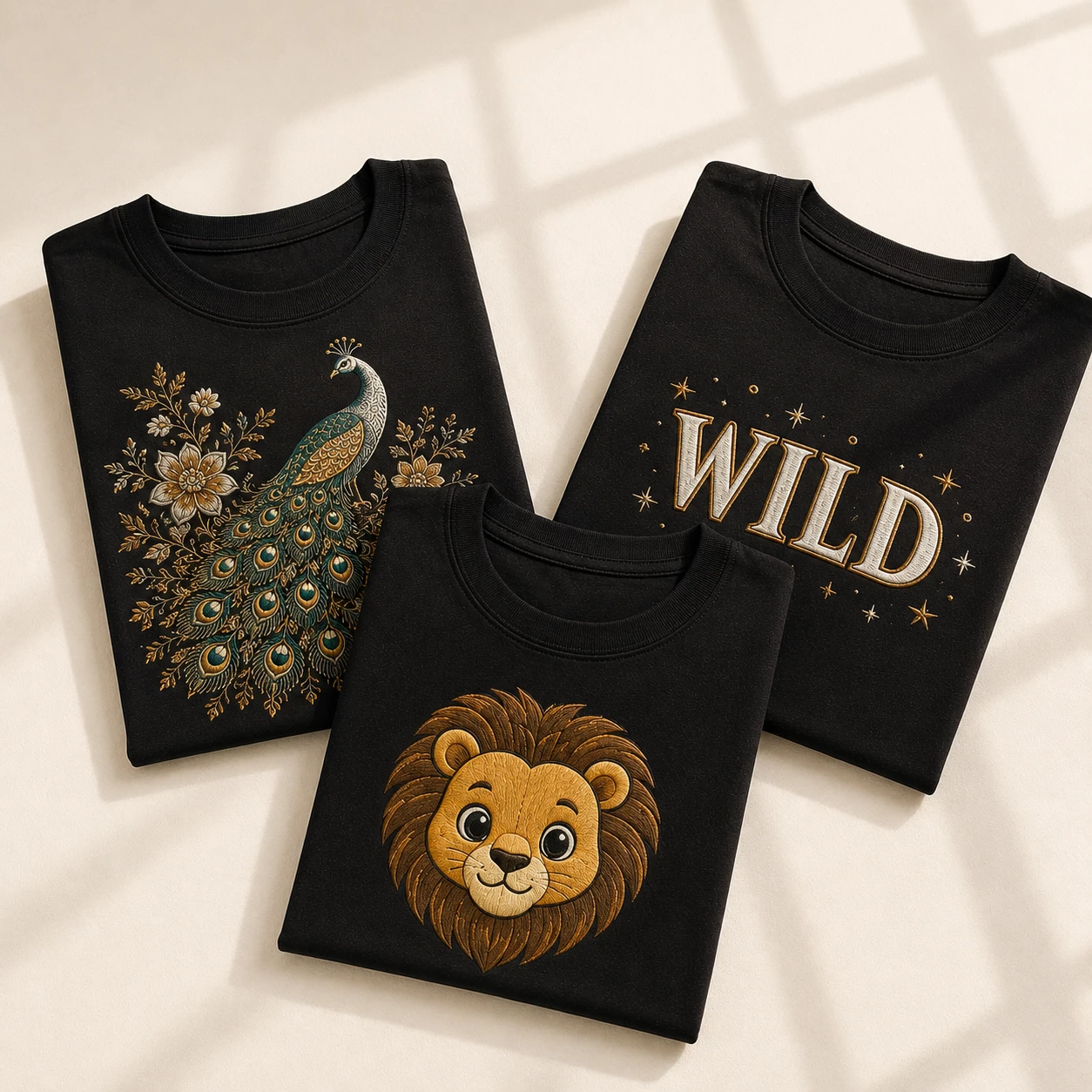 Premium embroidered printed cotton t-shirts for men and women online India — Luxureign
